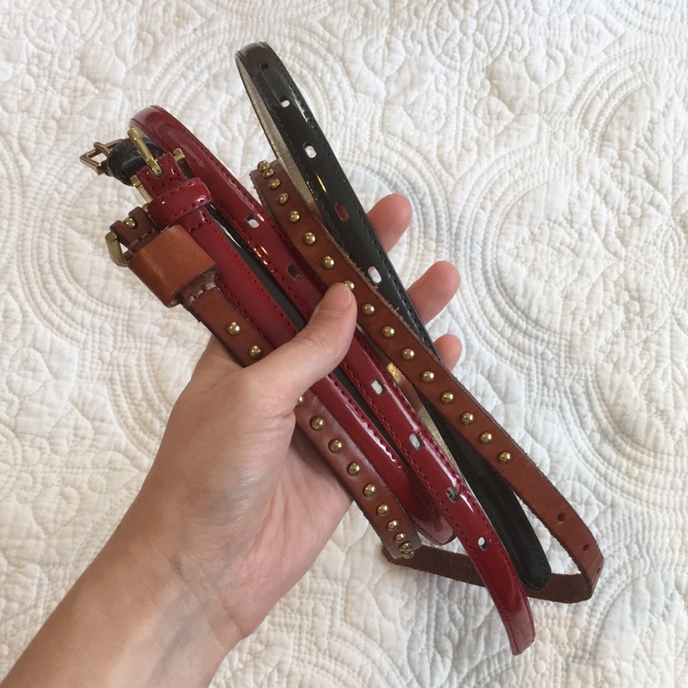 3 Skinny Leather Belts